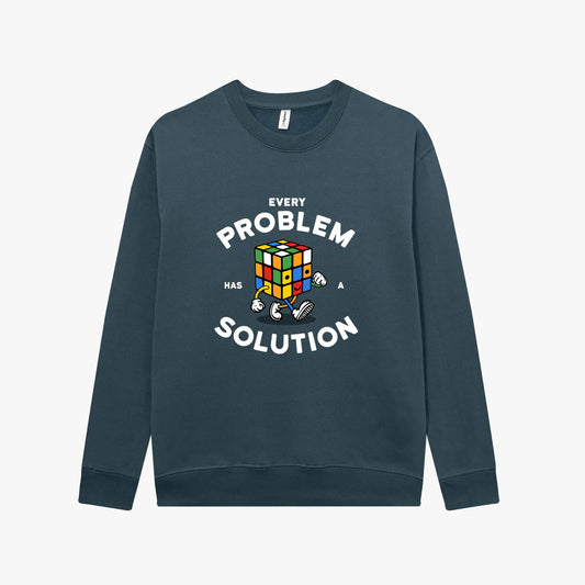 Sudadera sin capucha Every Problem Has A Solution gris estelar