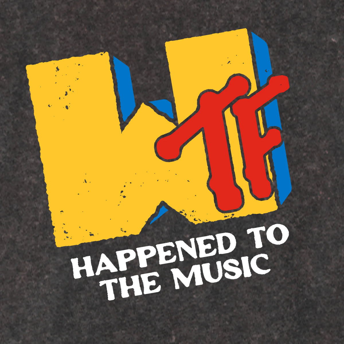 Camiseta manga corta Wtf Happened To The Music negro lavado