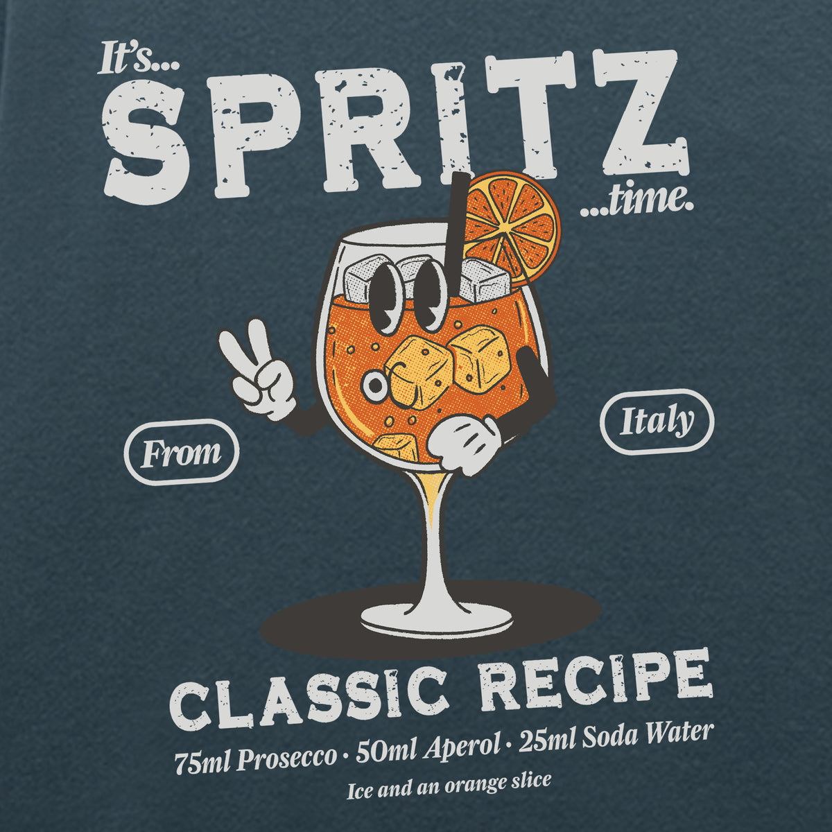 Sudadera con capucha Spritz Classic Recipe gris estelar