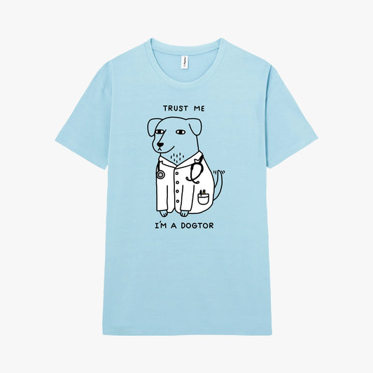 Camiseta manga corta Dogtor azul celeste