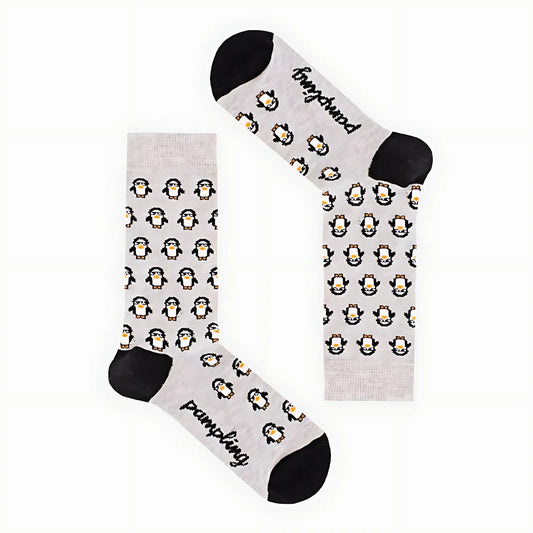 Calcetines largos Cool Penguins gris neutro