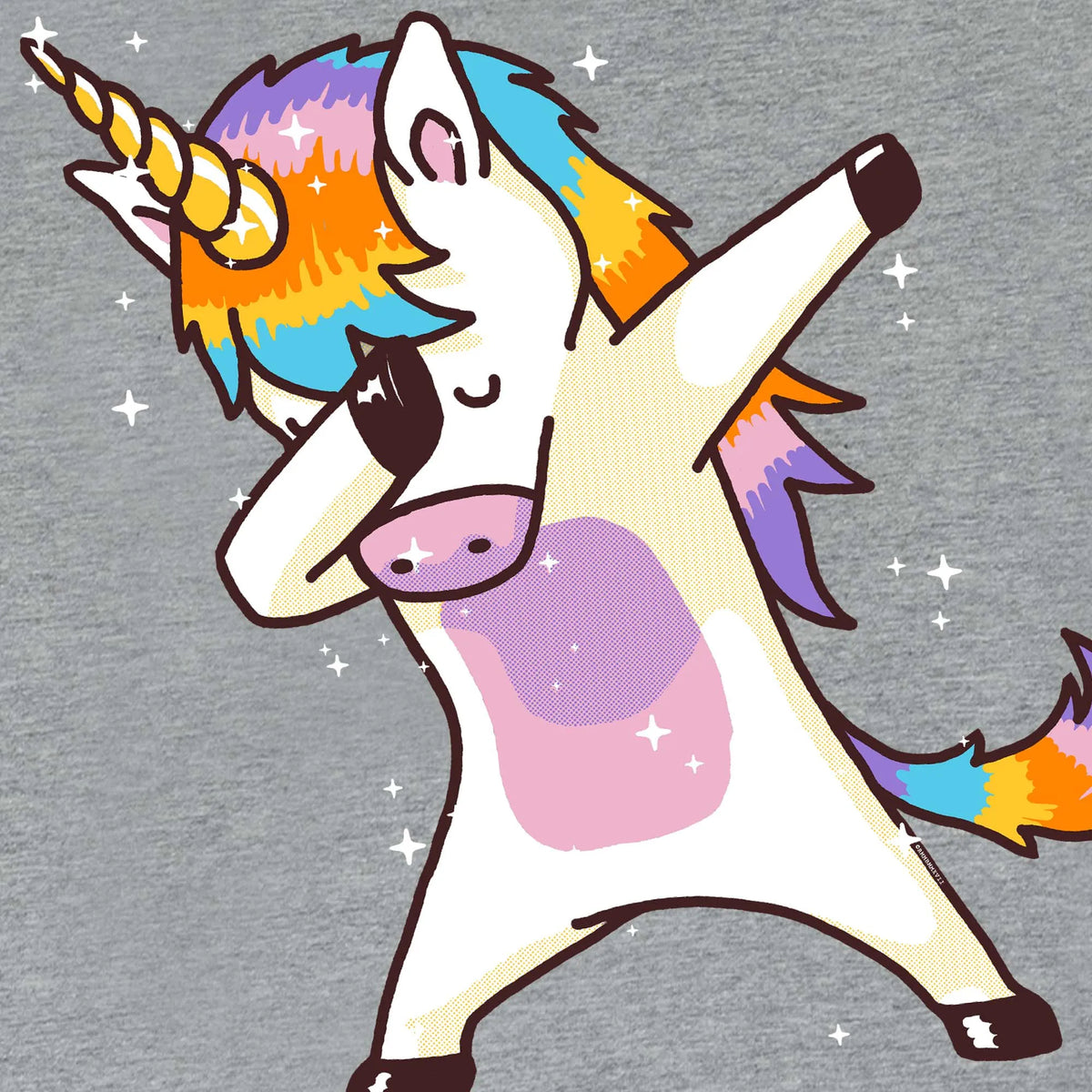Camiseta manga corta Dabbing Unicorn gris mezcla kids