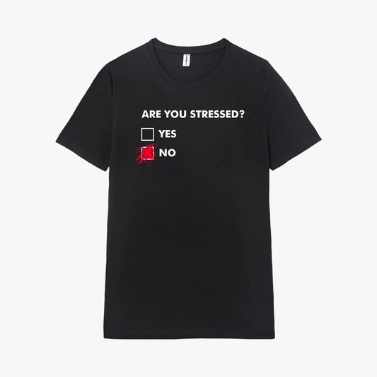 Camiseta manga corta Are You Stressed? negro profundo