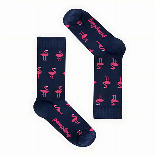 Calcetines largos Flamingo azul marino