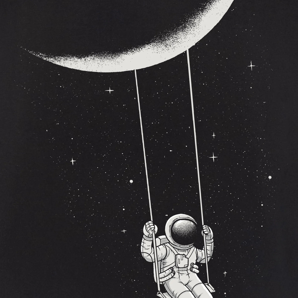 Camiseta manga corta Moon Swing negro profundo