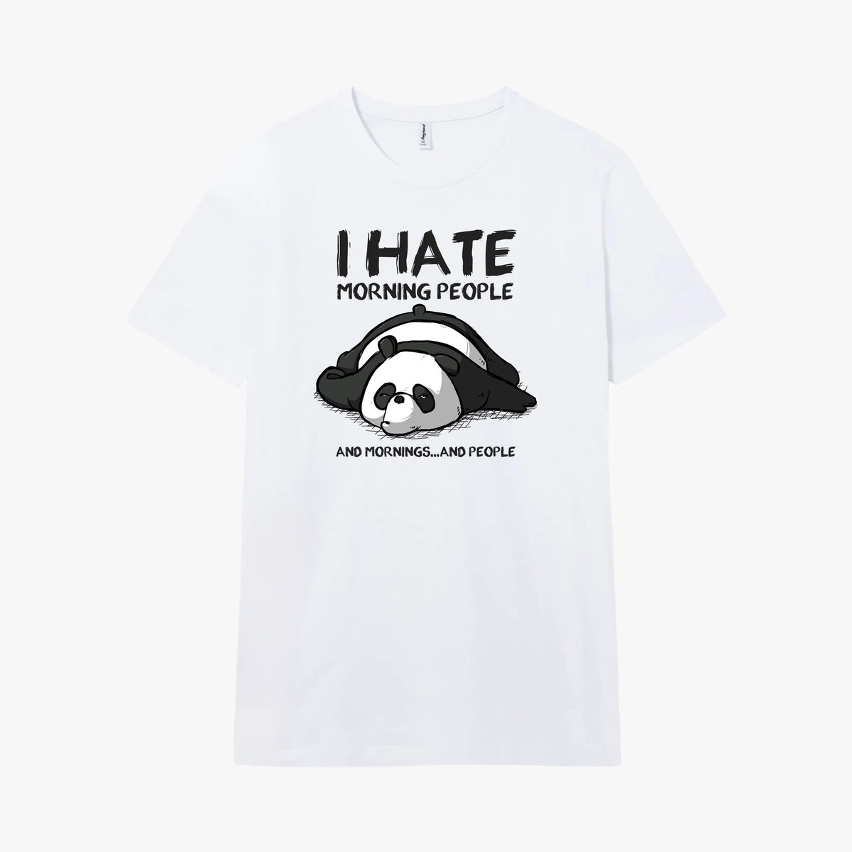 Camiseta manga corta I Hate Morning People blanco clásico