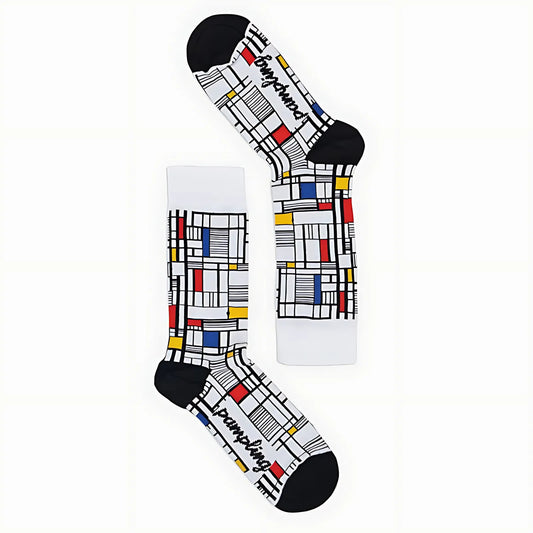 Calcetines largos Map Lines Mond blanco clásico